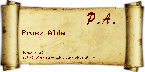 Prusz Alda névjegykártya